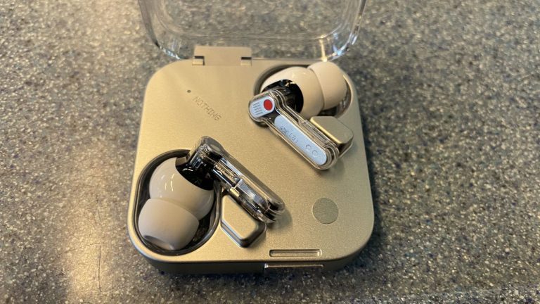 Nothing Ear (3) earbuds look fantastic next to my phone and the ANC is solid –but I’m not sure the audio quality is good enough for this money